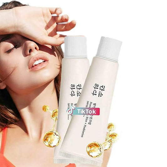 2 Pcs Rice and Probiotics SPF50 sunscreen,SPF50+ PA++++ Sunscreen for All Skin Type and UV Defense.
