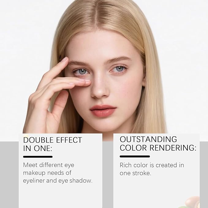 Mitlume Perfect Color Duo-Shadow Liner 2-in-1 Eyeliner & Eyeshadow,Chiura Plum Eyeshadow Stick,Waterproof Smudge-Proof Long-Lasting Makeup, Effortless Smoky or Natural Eye Makeup,Easy to Color(05+06)