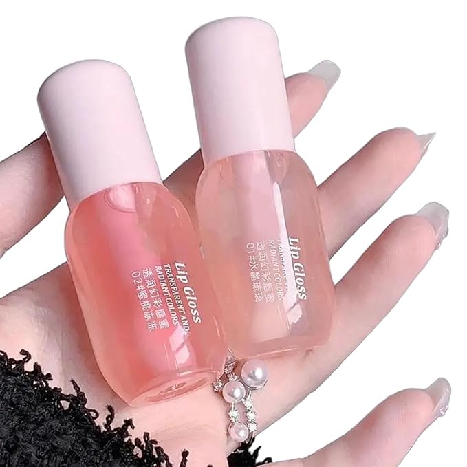 Moisturizing Lip Balm, Hydrating Glossy Lip Glaze Stick Plumping Lip Oil for Girls & Women, Fall Gift, Christmas Gift, Mother's Day Gift, Lip Stain, Skincare Moisturizer Moisture, Set of Two Colors