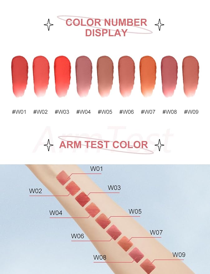 INTO YOU Matte Lipstick, Super Stay Lipstick for Women, Lip Stain Long Lasting Waterproof, Lip Mud Soft Lightweight, Smooth Lip Clay Mousse, Dual-Use For Lips And Cheek, Red Lipstick (W9)