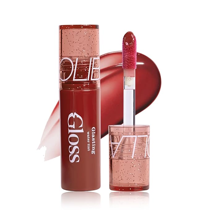 Mirror Flow Lip Gloss - Water Mirror Effect, High-Shine & Non-Sticky, Long Lasting Hydrating, Volumizing, Reduces Lip Lines, No Pigment Deposition, 6 Shades (0.12 fl.oz)