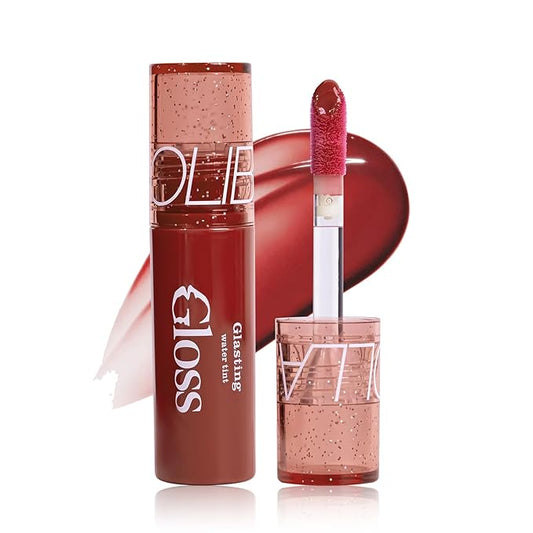Mirror Flow Lip Gloss - Water Mirror Effect, High-Shine & Non-Sticky, Long Lasting Hydrating, Volumizing, Reduces Lip Lines, No Pigment Deposition, 6 Shades (0.12 fl.oz)