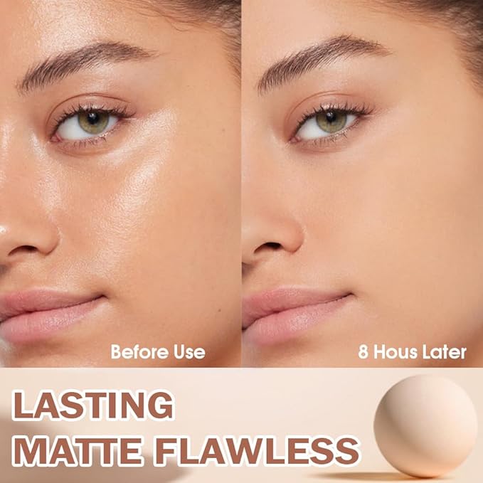 FeiCuiYun Oil Control Matte Perfection Face Powder Compact For Women, Matte Smooth Flawless Setting Powder Makeup, Polvo Compacto De Maquillaje, Waterproof Long Lasting, 0.35Oz, (250 Radiant Sand, 1)