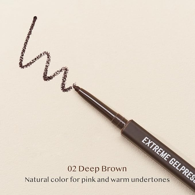 CLIO Extreme Gelpresso Pencil Eyeliner | Smudge-Proof, Waterproof, Long-Lasting, Long-Wear, 6 Cool and Warm Tone Shades, Ultra-Smooth, Creamy Formula (002 DEEP BROWN)