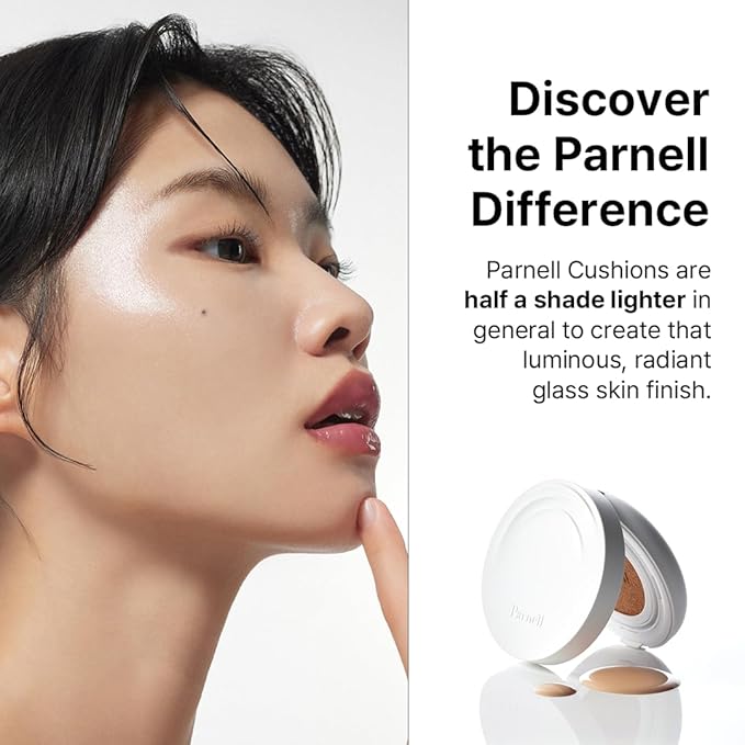 Parnell Cicamanu Serum Cushion - Moisturizing Foundation for Soothing, Coverage, Glass Skin and Lightweight for Sensitive and Dry Skin Pearl Skin (0.52 Fl Oz) (33W)
