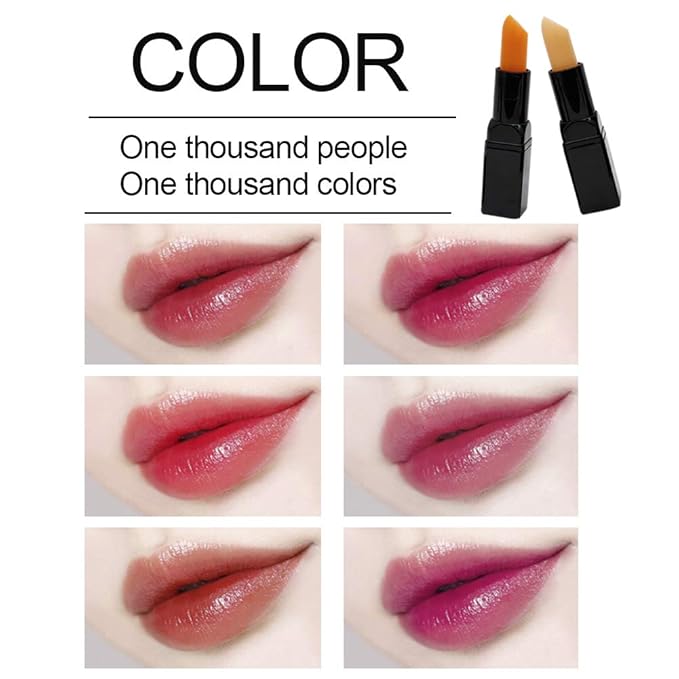 Moisturizer Lip Balm, Magic Temperature Color Change Lipstick, Waterproof Kiss-proof Long Lasting Lip Gloss Natural Nutritious Lip Stick with Vitamin E, 1 Tube, 0.12 Ounce (Carotene)