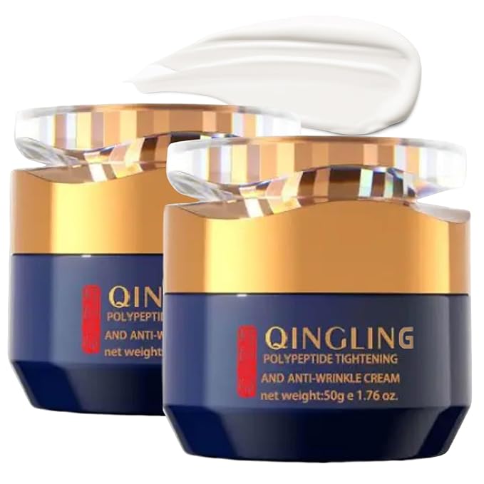 Qingling Face Cream, Quinglin Crema Para Arrugas, Qingling Wrinkle Removal Cream, Polypeptide Tightening and Anti-Wrinkle Cream, Facial Neck Eye Cream Anti-Aging for Men & Women (2)