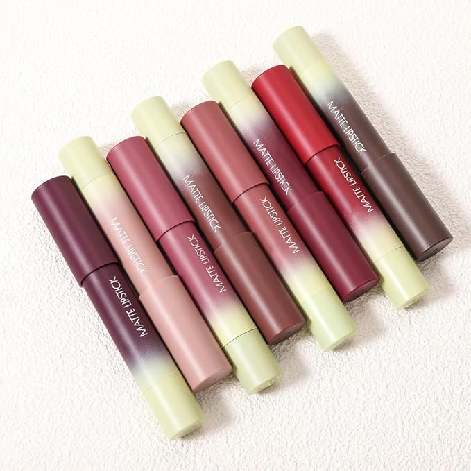 4Pcs Matte Lip Lipstick Crayon Lip Liner Thick Pencil, High-Pigment Outline lips, Non-sticky Matte Velvet Texture, Waterproof & Smudge-Proof Longwear Pigmented, Fit for all tones 01# Set