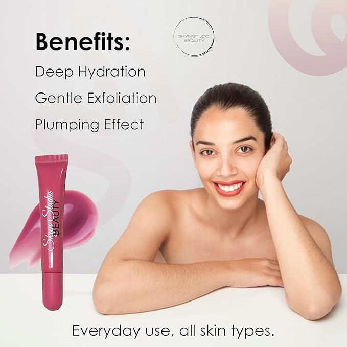 BEAUTY Pucker Up Shea Butta Glossy Lip Balm, Hydrating Lip Balm, Peptide Lip Treatment, Exfoliating Lip Balm, Lightweight, Moisturize and Tint Lip Care Products (0.4 Oz) (Rose')