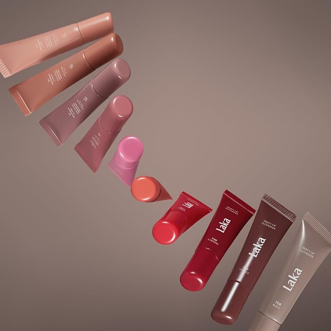 Laka Fruity Lip Glotioner, 10ml/0.33 fl.oz, Lip Gloss with High Shine Vivid Colors, Jelly tip for Hygienic & Easy Application, Plumping Conditioner, Vegan, K-Beauty (#707 Tweed)