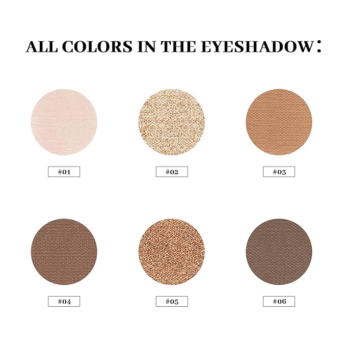Nudes Series Mini Eyeshadow Palette, Velvety Matte Finish, 6 Nude Taupe & Brown Neutral Eye Shadows, Travel Friendly Size, Vegan, Cruelty-free,Long-lasting