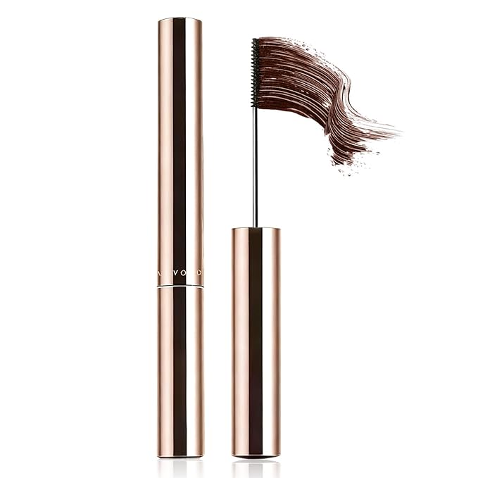 Brown Mascara - Ultra-Fine Lengthening Waterproof Quick-Dry Mascara, Ultimate Length Volumizing Lashes, for Tiny and Lower Eyelashes & Older Women, Waterproof, Smudge-Proof, Clump-Proof