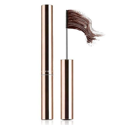 Brown Mascara - Ultra-Fine Lengthening Waterproof Quick-Dry Mascara, Ultimate Length Volumizing Lashes, for Tiny and Lower Eyelashes & Older Women, Waterproof, Smudge-Proof, Clump-Proof
