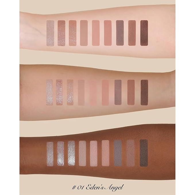 Flower Knows Little Angel 9-Color Eyeshadow Palette,Pink Beige Makeup Palette with 6 Matte + 3 Shimmer Shades,Blendable Smooth Cute Eye Makeup,0.37 Oz(01 Eden's Angel)
