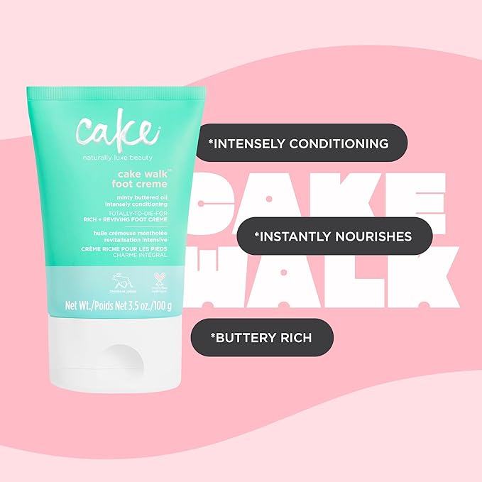 Cake Beauty Walk Triplemint Foot Crème, 3.5 Fluid Ounce