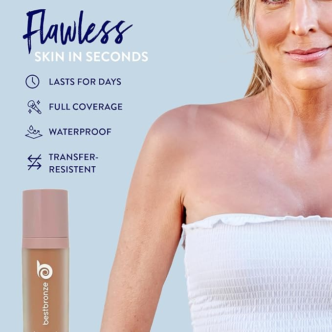 Best Bronze Bombshell Body Makeup - Tattoo Cover Up Makeup & Body Foundation Waterproof - Tattoo Concealer Waterproof for Scars, Varicose Veins Cover Up & Leg Foundation (C5 Peachy Beige)