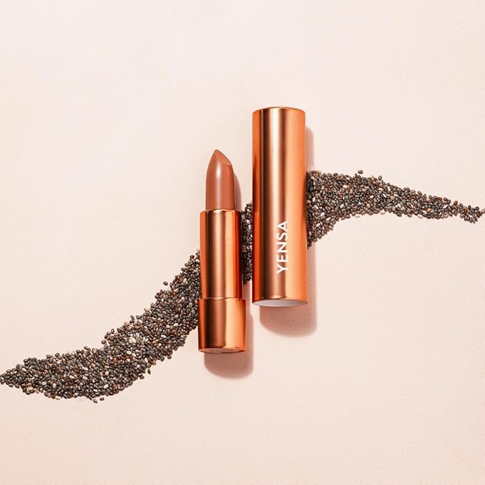 YENSA Vibrant Silk Hydrating Lip Stick - Long Lasting Lipstick with Hyaluronic Acid, Vitamin E & Super Oils - High Pigment Color & Semi Glossy Finish - Moisturizing Formula - Charm (0.12 oz)