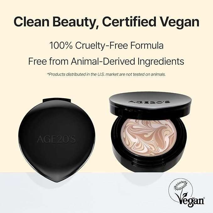 [MINI SIZE] AGE20'S Signature Essence Pact | 25N | Vegan Korean Cushion Foundation | Pack of 1 | Cream Foundation, Dewy & Glow Finish, Natural Coverage, SPF 50+ | 0.14 oz