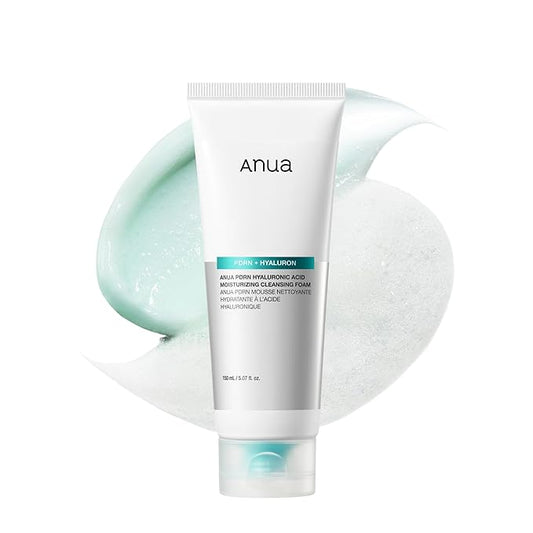 Anua PDRN Hyaluronic Acid Moisturizing Cleansing Foam, Hydrating Facial Cleanser for Dry Skin, Daily Gentle Face Wash with Salmon DNA, Balancing & Pore Care, Korean Skincare (150ml / 5.07 fl oz)