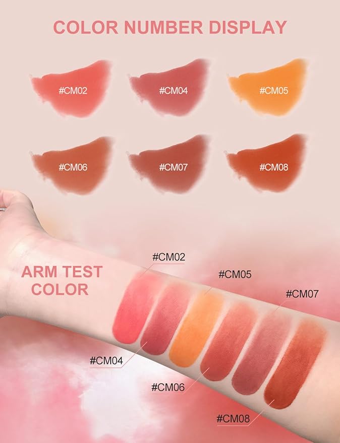 INTO YOU Matte Lipstick, Super Stay Lip Mud for Women, Lip Stain Long Lasting Waterproof, Lip Solor Soft Lightweight, Smooth Lip Clay Mousse, Dual-Use For Lips And Cheek, Pink Lipstick (CM05)