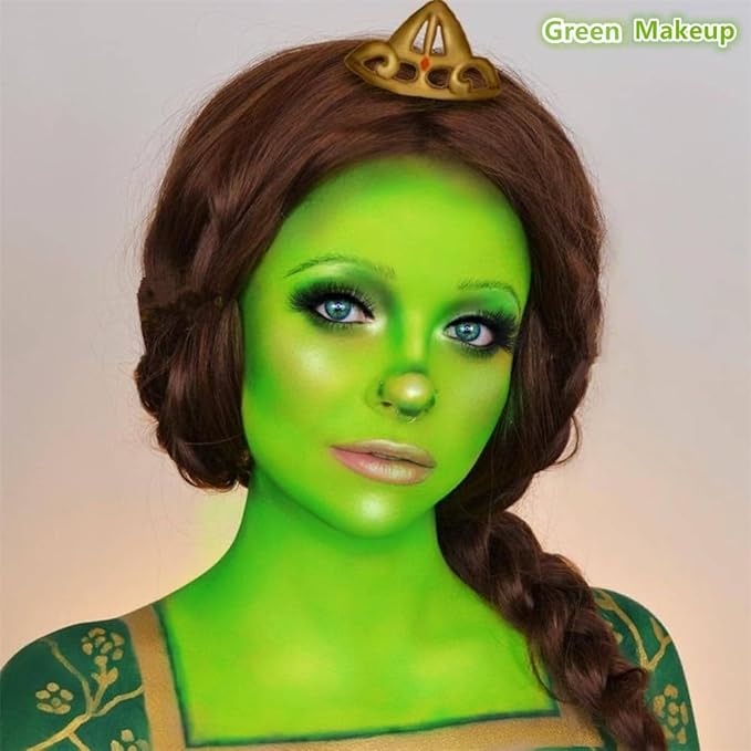 Go Ho Cream-Blendable Amazon Green Face Paint Stick (1.06 Oz),Full-coverage Amazon Green Body Paint for Adults Children Halloween Cosplay SFX Makeup,Waterproof Green Eye Black Stick
