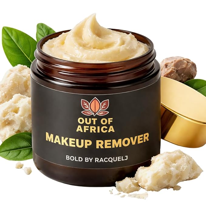 Bold by RacquelJ Shea Butter Makeup Remover Balm – Deep-Cleansing Formula That Melts Makeup, Refined Organic Ugandan Shea, Vitamin E, 3.4 oz (100 ml)