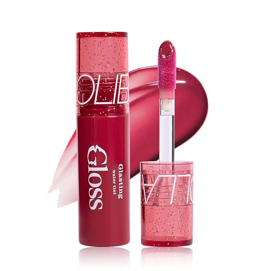 Mirror Flow Lip Gloss - Water Mirror Effect, High-Shine & Non-Sticky, Long Lasting Hydrating, Volumizing, Reduces Lip Lines, No Pigment Deposition, 6 Shades (0.12 fl.oz)