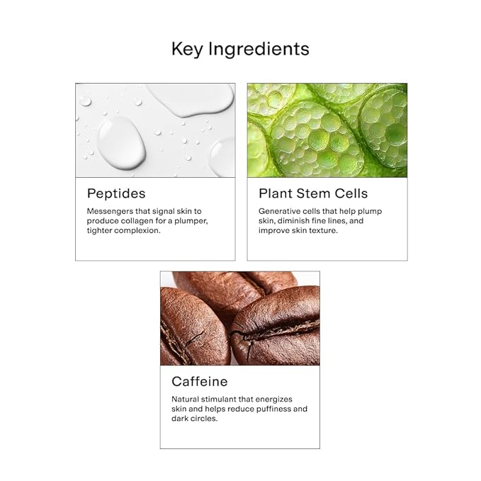 CLEARSTEM - BRIGHTEYES - Eye Gel - Nourishing Eye Cream - Lip Renewal - Cooling Gel - Stem Cells Blend - Peptides, Collagen, Aloe Vera - Gluten Free - Beauty, Self Care, Skin Care - 0.6 fl oz