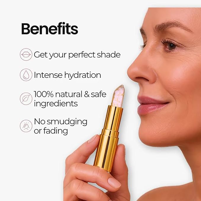 True Tone Lipstick, Color Changing Lipstick, PH Lip Balm, Clear Lip Stick That Changes Color, Transferproof Tint Balm for Women, Long-Lasting Moisturizing Lip Glow, Hydrating & Non-Sticky (4)