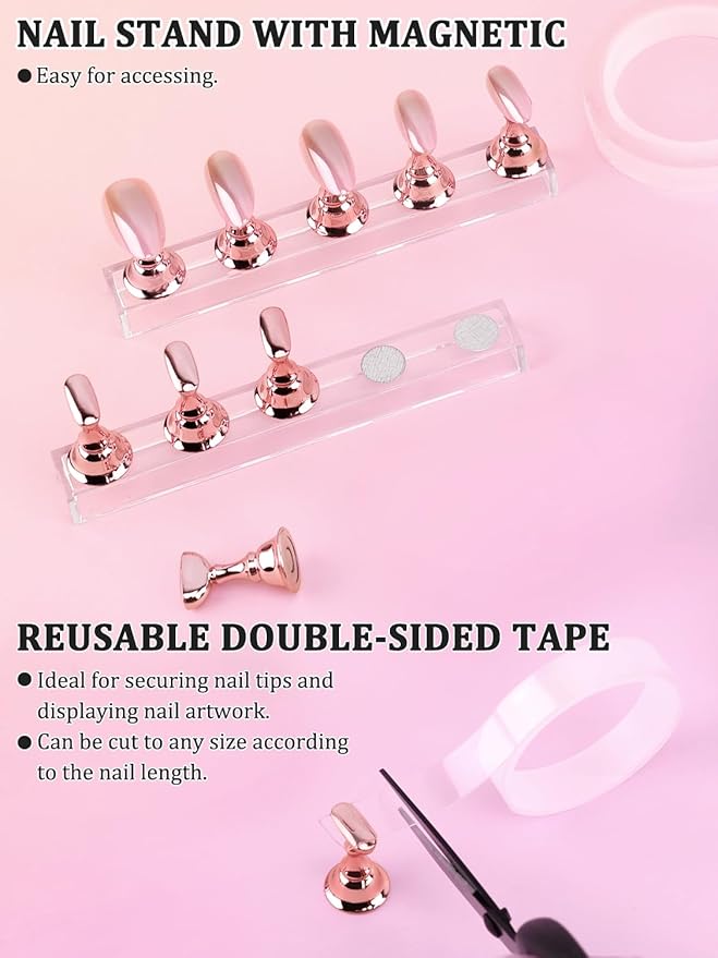 Nail Art Design Tools, Nail Stand Holder for Painting Nails, Nail Art Brushes, Nail Dotting Sculpting Gel Tool, French Tip Tool Liner Brushes, Nail Art Palette Spatula, Nail Stuff for Nail Techs