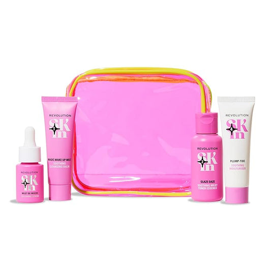 Revolution Skin, Go Gentle 4 Step Starter Kit, Skincare Set with Cleanser, Toner, Serum & Moisturizer, Vegan & Cruelty-Free, 4 Mini Products