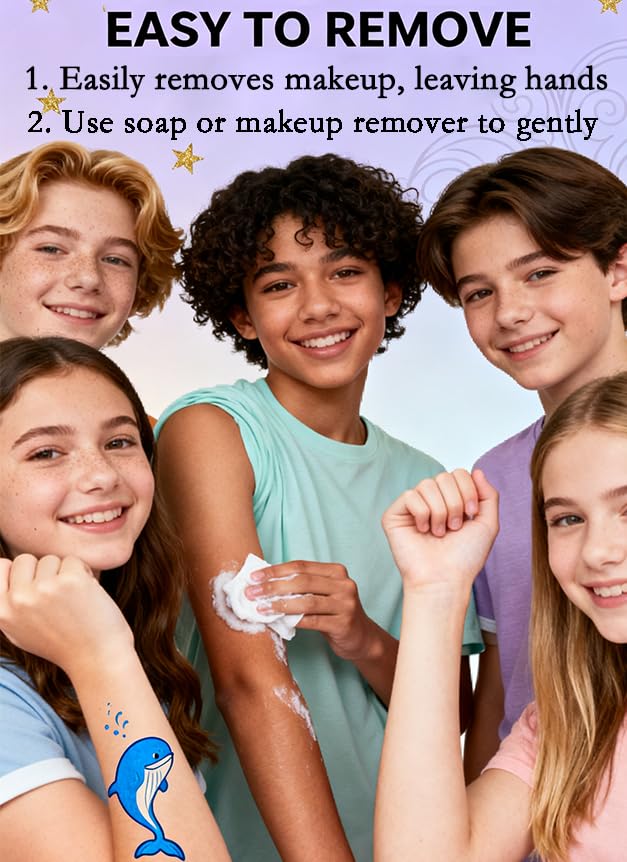 SkinCraft - Safe Temporary Tattoo Pens, Skin Craft Tattoo Markers, 10 Vibrant Colors Body Markers with Reusable Stencils, Skin-Friendly Waterproof Face Paint for Kids Teens Adults Party (15Pcs)