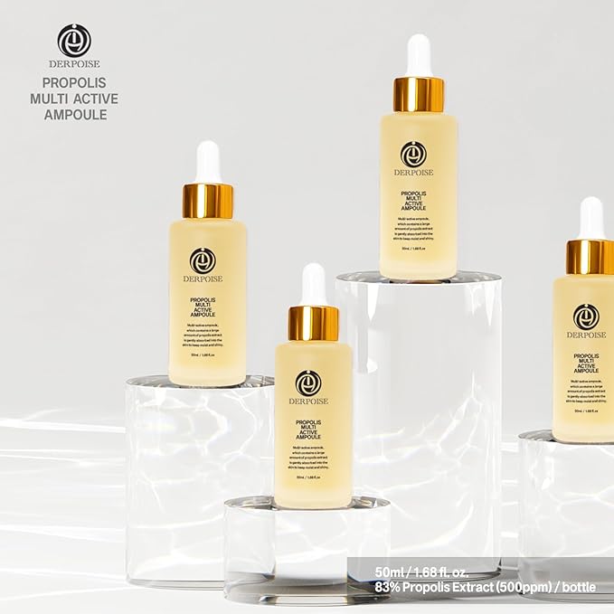 Propolis Ampoule - 83% Royal French Black Bee Propolis Extract - Hydrating Nourishing Serum For Radiance - Korean Skincare Honey Propolis Glow Essence Serum For Dry & Sensitive Skin 50ml