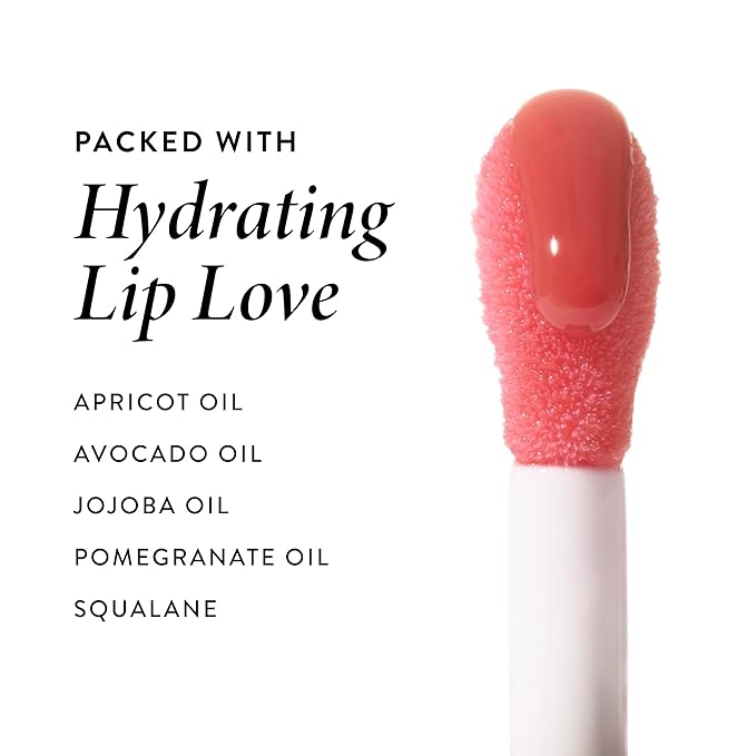LAURA GELLER NEW YORK Fine Shine Glossy Lip Oil, Sweet Pink - Hydrating Squalane - Sheer Pink Lip Gloss