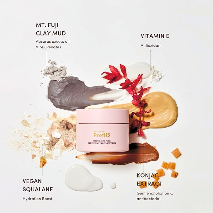 Botanic Pretti5 Mt. Fuji Clay Pore Perfecting Treatment Mask for Pore Purification & Skin Nourishment