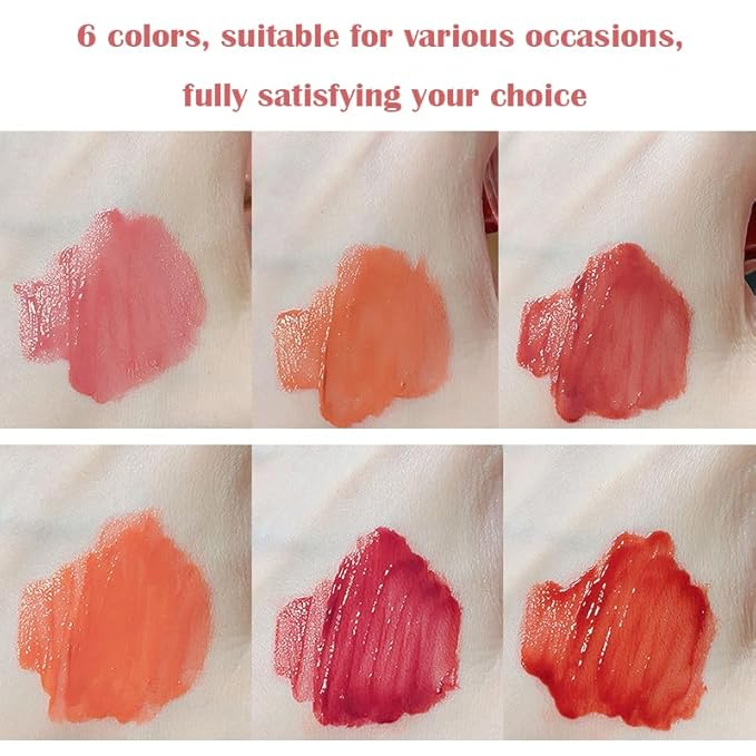 Blopuivo 6 Colors Bear Lip Gloss,Jelly Lip Glaze,Cute Liquid Lipstick Bear Lip Stain Watery Lipgloss Plumping Lip Tint Moisturizing Waterproof Long Lasting for Lip and Cheek
