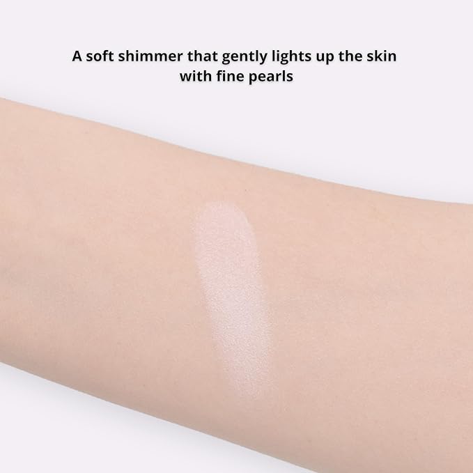 ABOUT TONE Glow Powder Pact 0.28oz - Shining Tone-Up Pressed Powder Compact with Mirror and Puff Natural Peach Pearl Shimmery Blur Finish Face Makeup Setting Finishing Transparent Sebum Control Vegan
