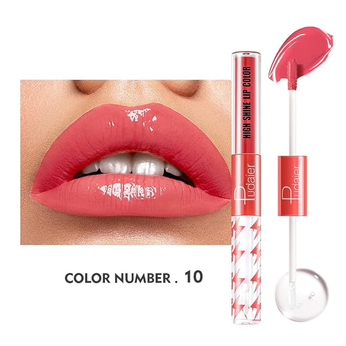 Generic Y-HaLi Double Headed Lip Gloss Moisturizing Lip Oil - Does Not Fade, Honey Lip Gloss and Red Lips - Long-lasting Formula (#10)