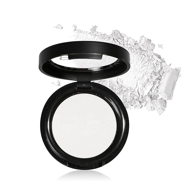 Mysense Single Matte Eyeshadow - Pressed Fine Powder Eye Shadow, Face Foundation Setting Powder, Longwear White Eye Makeup Palette for Day & Night