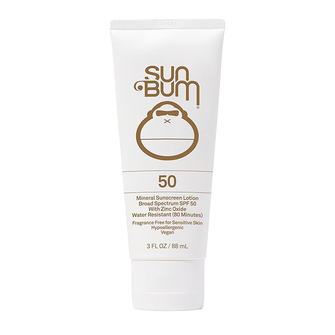 Sun Bum Mineral SPF 50 Sunscreen Body Lotion - Broad Spectrum Moisturizing Sunscreen with Vitamin E - Vegan and Hawaii 104 Act Compliant (Made without Octinoxate & Oxybenzone) - Travel Size - 3 oz
