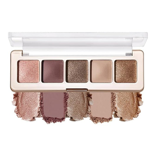 4 Color Eyeshadow Palette, Matte and Shimmer Powder Makeup, Highly Pigmented Blendable Shadows, Long-Lasting Waterproof, Natural Nude Brown Pink Shades (B-4#, 1 Count (Pack of 1))