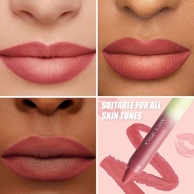 BINGBRUSH 2in1 Matte Lip Liner and Lipstick Combo, Lipstick for Women, Longwear Waterproof Lip Liner Pencil, Matte lipstick Smudge Proof lipstain, Women's Long Lasting Lip Makeup (03#Coral Rush)
