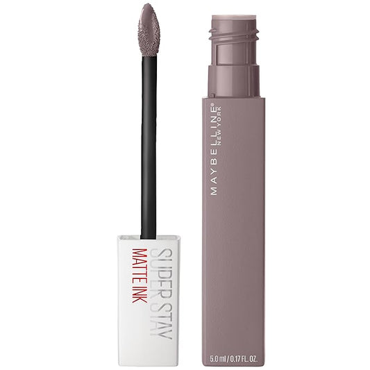 Maybelline Super Stay Matte Ink Liquid Lipstick Makeup, Long Lasting High Impact Color, Up to 16H Wear, Huntress, Muted Grey, 1 Count, Packaging May Vary