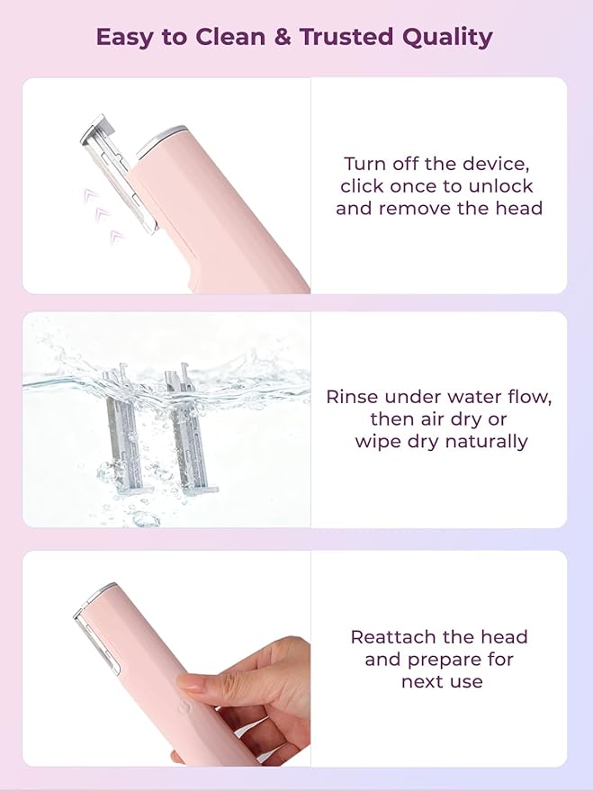 Dermaplane Facial Razor for Women – Electric 2-Speed Sonic Dermaplaning Tool with 5 Replacement Heads, Safe Peach Fuzz Remover & Exfoliating Face Hair Removal Device