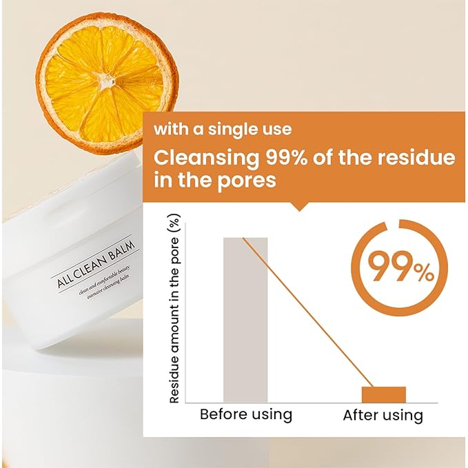 HEIMISH All Clean Balm Mandarin 4.0fl.oz/120ml - Cleansing Balm, Waterproof Makeup Remover, Face Cleanser, Oil Based Cleanser, Korean Skincare with Natural Aroma Oil, Vegan, For All Skin Types