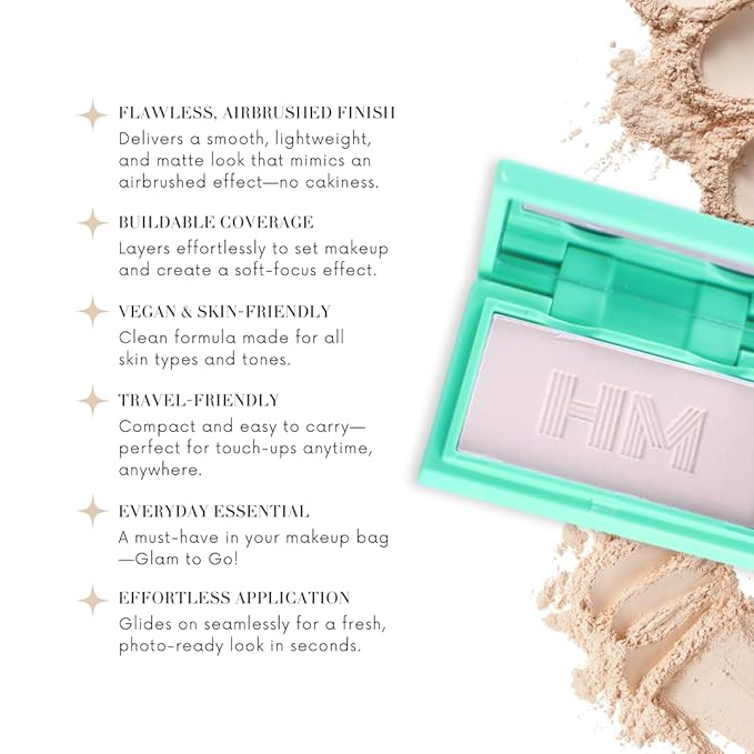 Travel Size Mini Pressed Powder - Haute Minute Makeup Complexion Perfection Mini Powder - Perfect For Travel or Your Purse! (Neutral Tan)
