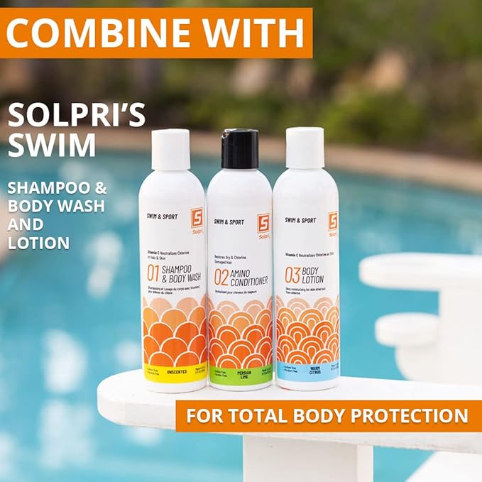 Swimmers Chlorine Vitamin C Swim Shampoo Body Wash with Pre & Post Swim Conditioner (16 Fl Oz Total)