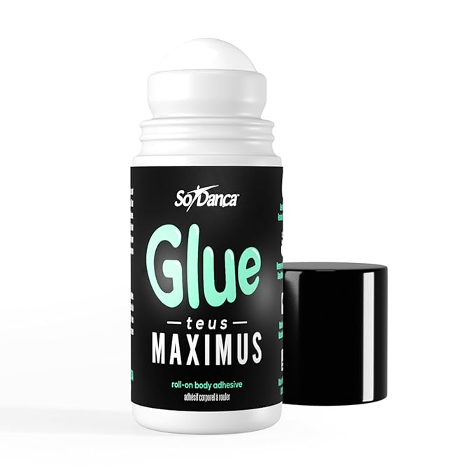 So Danca Glue-teus Maximus Roll-On Body Adhesive – Hypoallergenic, Sweat-Resistant Body Glue for Dancers, Costumes, Cosplay, Stagewear, Leotards & Pageants