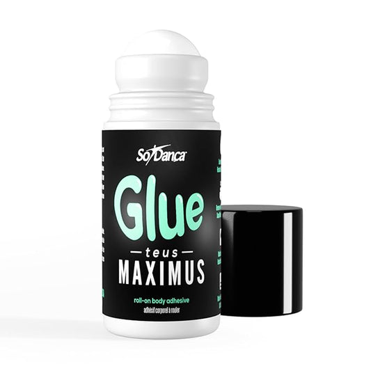 So Danca Glue-teus Maximus Roll-On Body Adhesive – Hypoallergenic, Sweat-Resistant Body Glue for Dancers, Costumes, Cosplay, Stagewear, Leotards & Pageants