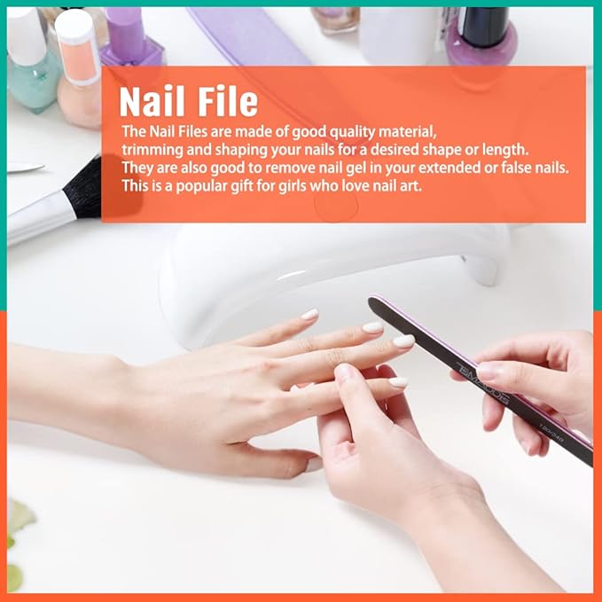 TsMADDTs Nails File 20 PCS Double Sided Emery Board for Natural Acrylic Nails 100 120 180 240 320 800 Grits, Professional Manicure Pedicure Tools